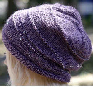 ALPACA LUX - exkluzív kézzel kötött alpaka-burett beanie, sapka / mályvalila - ruha & divat - sál, sapka, kendő - sapka - Meska.hu