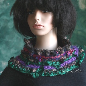MYSTERY / MISTIC - art shawl  - exkluzív horgolt design körsál, gallér  - Meska.hu