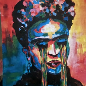 Frida Khalo -síró nő, Művészet, Festmény, Akril, Festészet, MESKA