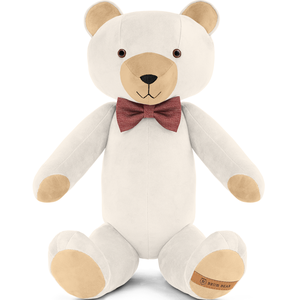 Brum Bear  fehér, kézzel készített, sorszámozott prémium teddy maci  szép ajándék lánybúcsúra, babaváróra, évfordulóra, Játék & Sport, Plüssállat & Játékfigura, Maci, Hímzés, Varrás, MESKA