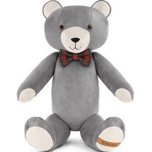 Brum Bear  szürke, kézzel készített, sorszámozott prémium teddy maci  egyedi ajándék legénybúcsúra, ballagásra - Meska.hu