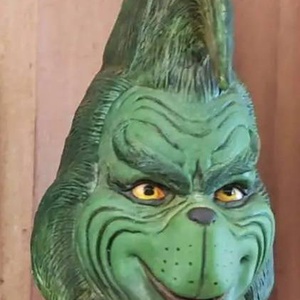 Grinch Karácsonyfa dísz., Karácsony, Karácsonyi lakásdekoráció, Karácsonyfadíszek, Újrahasznosított alapanyagból készült termékek, Festett tárgyak, MESKA