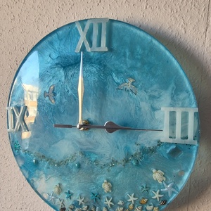Epoxy fali óra./tenger és az égbolt, találkozása./ - otthon & életmód - dekoráció - fali és függő dekoráció - falióra & óra - Meska.hu