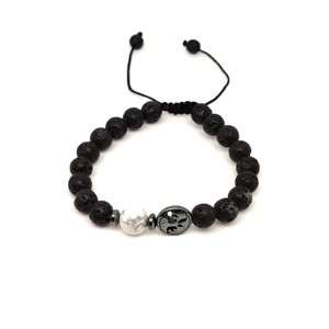 Bazalt életfa karkötő Howlit gyönggyel 8 mm, Ékszer, Karkötő, Ásványkarkötő, , MESKA