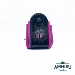 Fekete - pink sárkányszemes bőr 2in1 szütyő és kockatálca - Mira - játék & sport - szerepjáték - Meska.hu