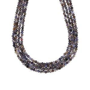 Iolit fazettált golyó 3mm ékszerkészítő alapanyag (füzér), Kellékek & szerszámok, Ásvány alapanyag, Ásványfüzér, , MESKA