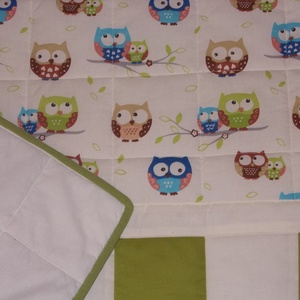 Patchwork takaró és párna (zöld-baglyos) - otthon & lakás - lakástextil - Meska.hu Patchwork takaró és párna (zöld-baglyos) - otthon & lakás - lakástextil - Meska.hu