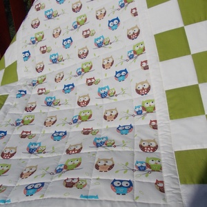Patchwork takaró és párna (zöld-baglyos) - otthon & lakás - lakástextil - Meska.hu Patchwork takaró és párna (zöld-baglyos) - otthon & lakás - lakástextil - Meska.hu
