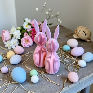 3D nyomtatott Minimalista Nyuszi szett, Ünnepi díszek, dekorációk, Húsvéti díszek és dekorációk, Húsvéti asztaldíszek, Mindenmás, MESKA