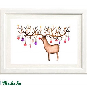 Ünnepi hangulatban - Print (Akvarell) - karácsony - karácsonyi lakásdekoráció - karácsonyi lakásdíszek - Meska.hu