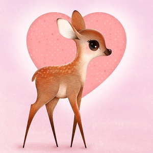 Falikép babaszobába / Őzike - otthon & életmód - babaszoba, gyerekszoba - babaszoba kép - Meska.hu