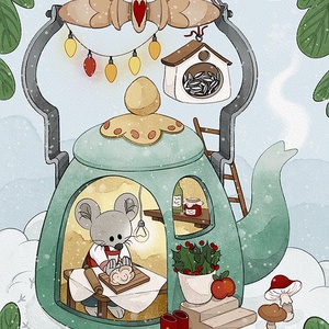 Karácsonyi készülődés - Print , Otthon & Életmód, Babaszoba, gyerekszoba, Babaszoba kép, Fotó, grafika, rajz, illusztráció, MESKA