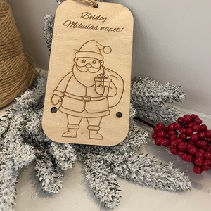 Mikulás ajándék tábla / Festhető karácsonyfadísz - karácsony - mikulás - mikulás ajándékok - Meska.hu