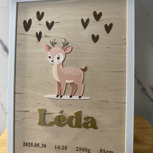 Őzikés baba képkeret / Képkeret születési adatokkal  / Babaköszöntő - Meska.hu