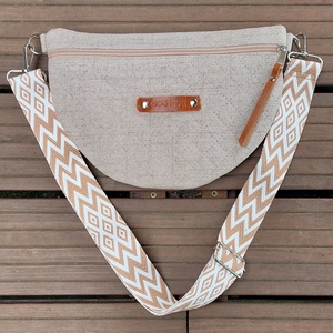 Grammicus kollekció - bézs, anyagában steppelt oldal - és övtáska/Bum Bag/Fanny Pack/Waist Bag/Belt Bag - Meska.hu