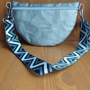 Grammicus kollekció - bézs, anyagában steppelt oldal - és övtáska/Bum Bag/Fanny Pack/Waist Bag/Belt Bag, Táska & Tok, Övtáska, Bőrművesség, Varrás, MESKA
