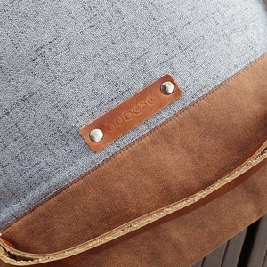 CAPENSIS kollekció - Variálható valódi bőr pántos szürke-camel barna szövettáska  - táska & tok - variálható táska - Meska.hu