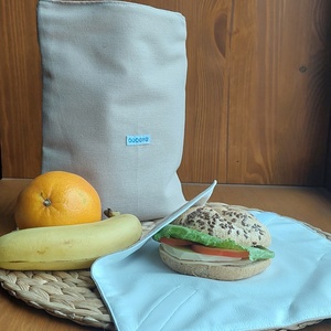 BUBOXA GREEN  többször használatos letörölhető uzsonnacsomagoló szett - újraszalvéta + újratasak - táska & tok - uzsonna- & ebéd tartó - szendvics csomagoló - Meska.hu