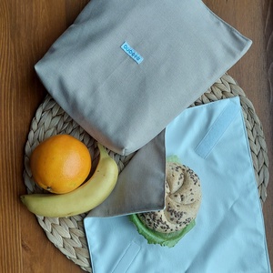 BUBOXA GREEN  többször használatos letörölhető uzsonnacsomagoló szett - újraszalvéta + újratasak - táska & tok - uzsonna- & ebéd tartó - szendvics csomagoló - Meska.hu