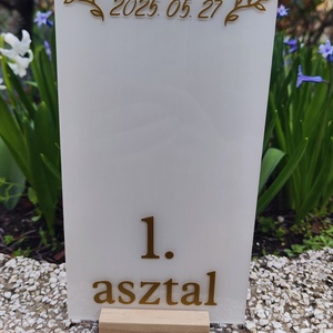 Egyedi Festett Akril Asztalszám Táblák , Esküvő, Dekoráció, Tábla & Jelzés, Fotó, grafika, rajz, illusztráció, MESKA