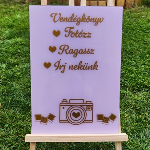 Fotósarok vendégkönyv tábla - esküvő - dekoráció - tábla & jelzés - Meska.hu