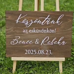 Esküvői üdvözlő tábla  Köszöntünk az esküvőnkön, Esküvő, Dekoráció, Tábla & Jelzés, , MESKA