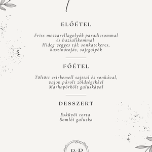 Esküvői menükártya  elegáns dizájn - esküvő - meghívó & kártya - menü - Meska.hu