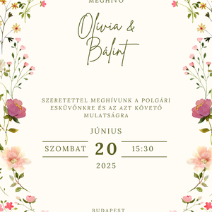Egyoldalas esküvői meghívó, Esküvő, Meghívó & Kártya, Meghívó, Fotó, grafika, rajz, illusztráció, MESKA