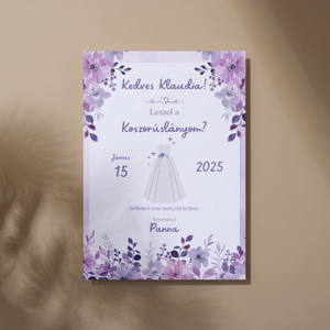 Koszorúslány felkérő, Esküvő, Meghívó & Kártya, Koszorúslány felkérő, Fotó, grafika, rajz, illusztráció, MESKA