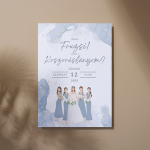 Koszorúslány felkérő, Esküvő, Meghívó & Kártya, Koszorúslány felkérő, Fotó, grafika, rajz, illusztráció, MESKA