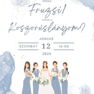 Koszorúslány felkérő - esküvő - meghívó & kártya - koszorúslány felkérő - Meska.hu