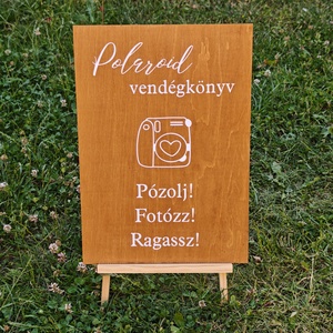 Polaroid vendégkönyv tábla, Esküvő, Dekoráció, Tábla & Jelzés, Fotó, grafika, rajz, illusztráció, MESKA
