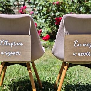 Esküvői táblaszett  Elloptam a szívét / Én meg a nevét - esküvő - dekoráció - tábla & jelzés - Meska.hu