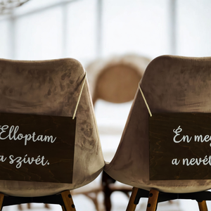 Esküvői táblaszett  Elloptam a szívét / Én meg a nevét, Esküvő, Dekoráció, Tábla & Jelzés, Famegmunkálás, Fotó, grafika, rajz, illusztráció, MESKA