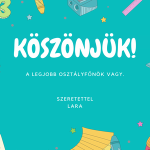 Köszönőkártya tanároknak, Otthon & Életmód, Papír, írószer, Ajándékozás kellékei, Képeslap, üdvözlőlap, Fotó, grafika, rajz, illusztráció, MESKA