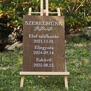 Szerelmünk története  Esküvői tábla, Esküvő, Dekoráció, Tábla & Jelzés, Fotó, grafika, rajz, illusztráció, MESKA