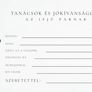 Esküvői jókívánságkártyák - esküvő - dekoráció - helyszíni dekor - Meska.hu