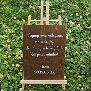Esküvői tábla  Tegnap még vőlegény, ma már férj  de mindig a ti kisfiatok. - esküvő - dekoráció - tábla & jelzés - Meska.hu