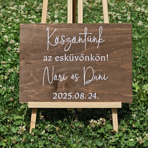 Esküvői üdvözlő tábla  Köszöntünk az esküvőnkön - esküvő - dekoráció - tábla & jelzés - Meska.hu
