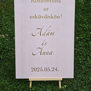 Esküvői üdvözlő tábla  Köszöntünk az esküvőnkön - esküvő - dekoráció - tábla & jelzés - Meska.hu