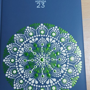 Határidőnapló pontfestéssel díszítve - otthon & életmód - papír, írószer - jegyzetfüzet & napló - Meska.hu