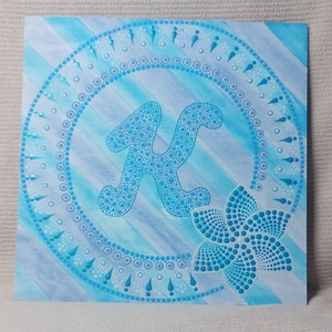 Monogramos (K betű) falikép - Meska.hu