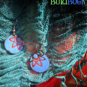 Napsugár tűzzománc fülbevaló -  - Meska.hu