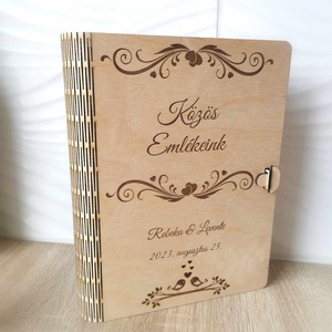 Közös Emlékeink könyvdoboz!, Esküvő, Emlék & Ajándék, Doboz, Famegmunkálás, Gravírozás, pirográfia, MESKA