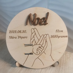 Megérkeztem tábla karszalagtartóval!  - otthon & életmód - babaszoba, gyerekszoba - babaszoba, gyerekszoba - Meska.hu