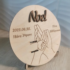 Megérkeztem tábla karszalagtartóval!  - otthon & életmód - babaszoba, gyerekszoba - babaszoba, gyerekszoba - Meska.hu