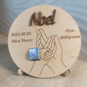 Megérkeztem tábla karszalagtartóval!  - otthon & életmód - babaszoba, gyerekszoba - babaszoba, gyerekszoba - Meska.hu