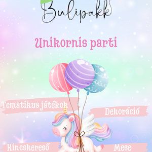 Bulipakk- Letölthető  Unikornis Szülinapi Bulicsomag  Játékos Kincskereséssel, Játék & Sport, Készségfejlesztő és Logikai játék, Logikai játékok, Mindenmás, MESKA