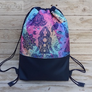 Yoga World, hátizsák, tornazsák, Gym bag, jógás - Meska.hu