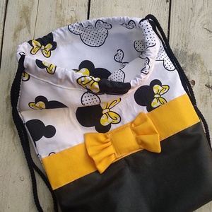 Minnie táska, hátizsák, tornazsák, Gym bag, sárga - táska & tok - hátizsák - tornazsák, gymbag - Meska.hu
